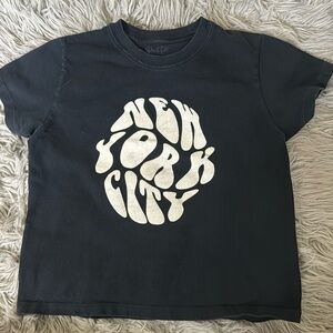 Brandy Melville Black Tee with White Print